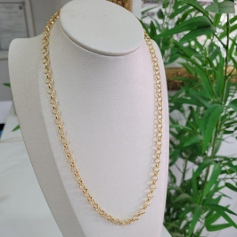 Corrente elo portugues 5mm banhado a ouro 18k