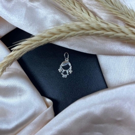 Pingente menina vazado todo liso prata 925