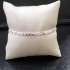 Pulseira feminina bismark renda dois fios f050 prata 925