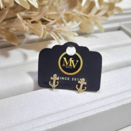 BRINCO ANCORA CRAVEJADO BANHADO A OURO 18K