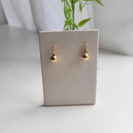 BRINCO OURINHO BOLA COM PONTO DE LUZ BANHADO A OURO 18K