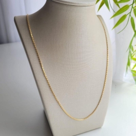 Corrente tijolinho fino vnl0.40 banhado a ouro 18k TAM60CM