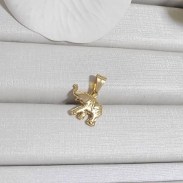 PINGENTE ELEFANTE PEQUENO FOSCO BANHADO A OURO 18K