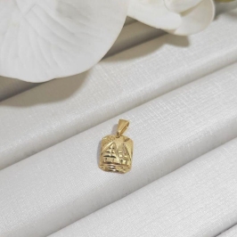 PINGENTE ESCRAVA CONCAVO BANHADO A OURO 18K