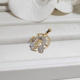 PINGENTE FACE DE CRISTO RENDADO BANHADO A OURO 18K