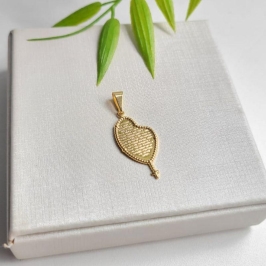 PINGENTE TERÇO COM PAI NOSSO BANHADO A OURO 18K