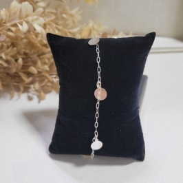 PULSEIRA 5 CHAPINHAS PRATA 925 19CM