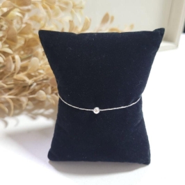 PULSEIRA DE PRATA 925 VENEZIANA COM UMA BOLINHA