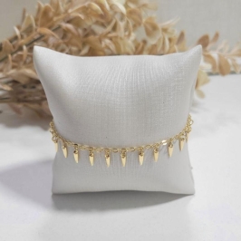 TORNOZELEIRA GOTINHAS PONTUDAS BANHADA A OURO 18K TAM25CM