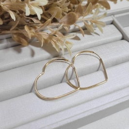 ARGOLA CORAÇÃO FECHADA BANHADO A OURO 18K