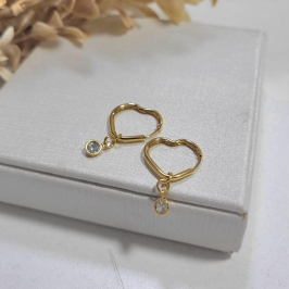 ARGOLA CORACAO PEQUENA COM PINGENTE PEDRA