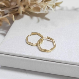 ARGOLA HEXAGONAL M DOURADO