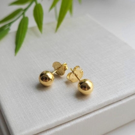 BRINCO BOLINHA MÉDIA BANHADO A OURO 18K