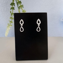 BRINCO PRATA CRAVEJADO DUAS GOTAS