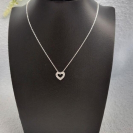 COLAR  CORACAO ZIRC PRATA