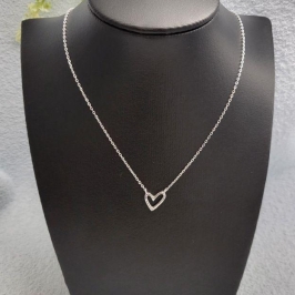 COLAR  CORACAO ZIRC PRATA