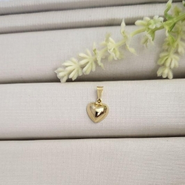 PINGENTE CORAÇÃO CHAPADO BANHADO A OURO 18K