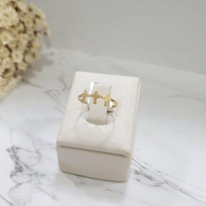 ANEL COM 3 CRUCIFIXOS BANHADO A OURO 18K