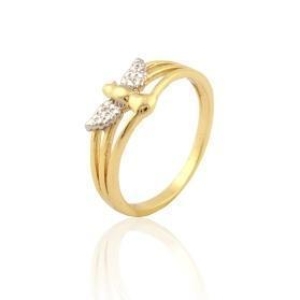 ANEL ESPIRITO SANTO 2 CORES BANHADO A OURO 18K