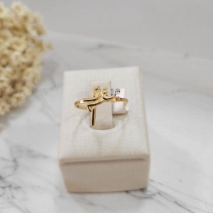 ANEL FÉ BANHADO A OURO 18K