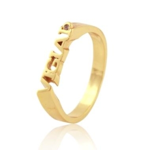 ANEL VIGIAI COM 1 ZIRCÔNIA BANHADO A OURO 18K