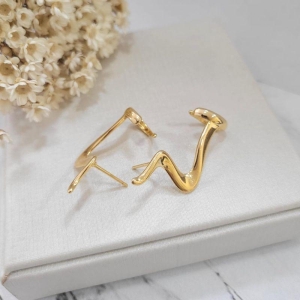 Brinco aer cuff montanha banhado a ouro 18k