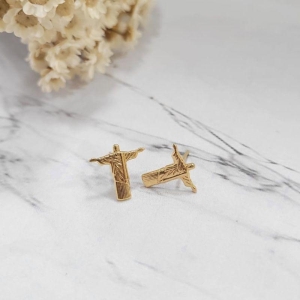 BRINCO CRISTO REDENTOR BANHADO A OURO 18K