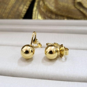 Brinco de pressao bolinha grande banhado a ouro 18K