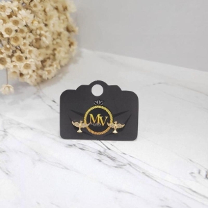 BRINCO ESPIRITO SANTO PEQUENO CRAVEJADO BANHADO A OURO 18K