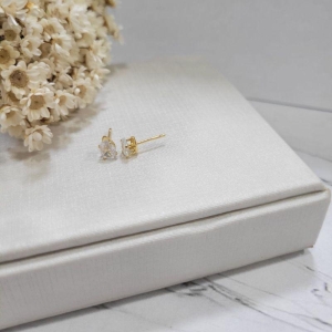 BRINCO ZIRCÔNIA GOTA BANHADO A OURO 18K