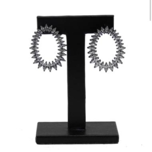 Expositor courino pequeno em T para brinco na cor bege