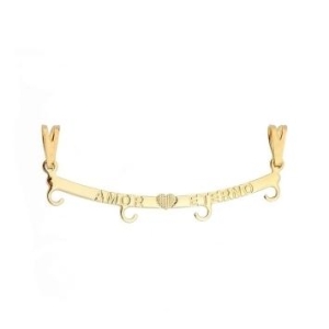 PINGENTE CANGA 4 FILHOS AMOR ETERNO BANHADO A OURO 18K