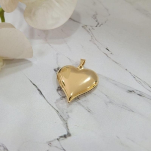 Pingente coracao cheio 3cm