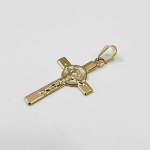 Pingente crucifixo banhado a ouro 18k