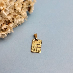 PINGENTE ESCRAVA OURINHO RETANGULAR BANHADO A OURO 18K