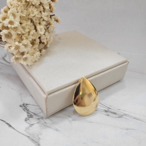 Pingente gota lisa banhado a ouro 18k