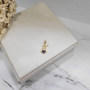 PINGENTE MENINO COM CORAÇÃO BANHADO A OURO 18K