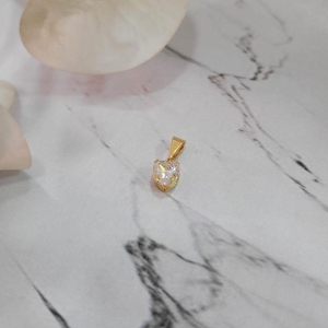 Pingente zirconia  coracao 6mm