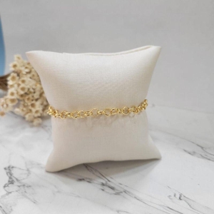 Pulseira elo portugues 5mm sem extensor banhado a ouro 18k