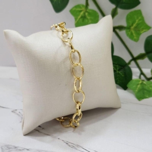 Pulseira elos ovais grandes banhado a ouro 18k TAM18CM