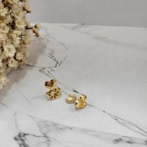 Tarracha magica flor coracao banhado a ouro 18k