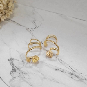 Brinco aer cuff aspiral banhado no ouro 18k