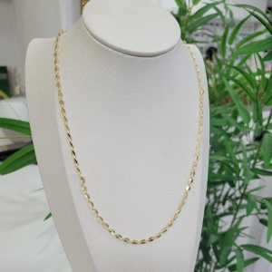 CORRENTE BATIDA LAMINADA BANHADA A OURO 18K TAM45CM