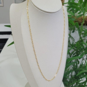 Corrente elo cartie 1x1 diamantada banhado a ouro 18k TAM45CM