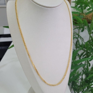 Corrente grume dupla lixada banhado a ouro 18k TAM50CM