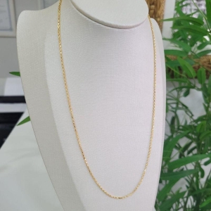 Corrente tijolinho fino pequeno banhado a ouro 18K TAM45CM