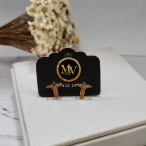 BRINCO CRISTO PLACA LISA BANHADO A OURO 18K