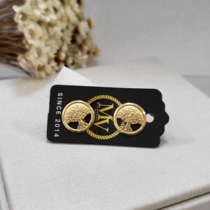 BRINCO OURINHO ARVORE DA VIDA PEQUENO BANHADO A OURO 18K