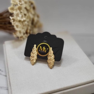 BRINCO OURINHO FOLHA TRABALHADA BANHADO A OURO 18K