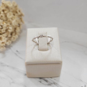 ANEL DE PRATA 925 SOLITÁRIO COM 6 PONTOS